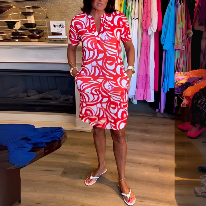 AMELIA™ | V-NECK PRINT DRESS (ALMOST SOLD OUT!)
