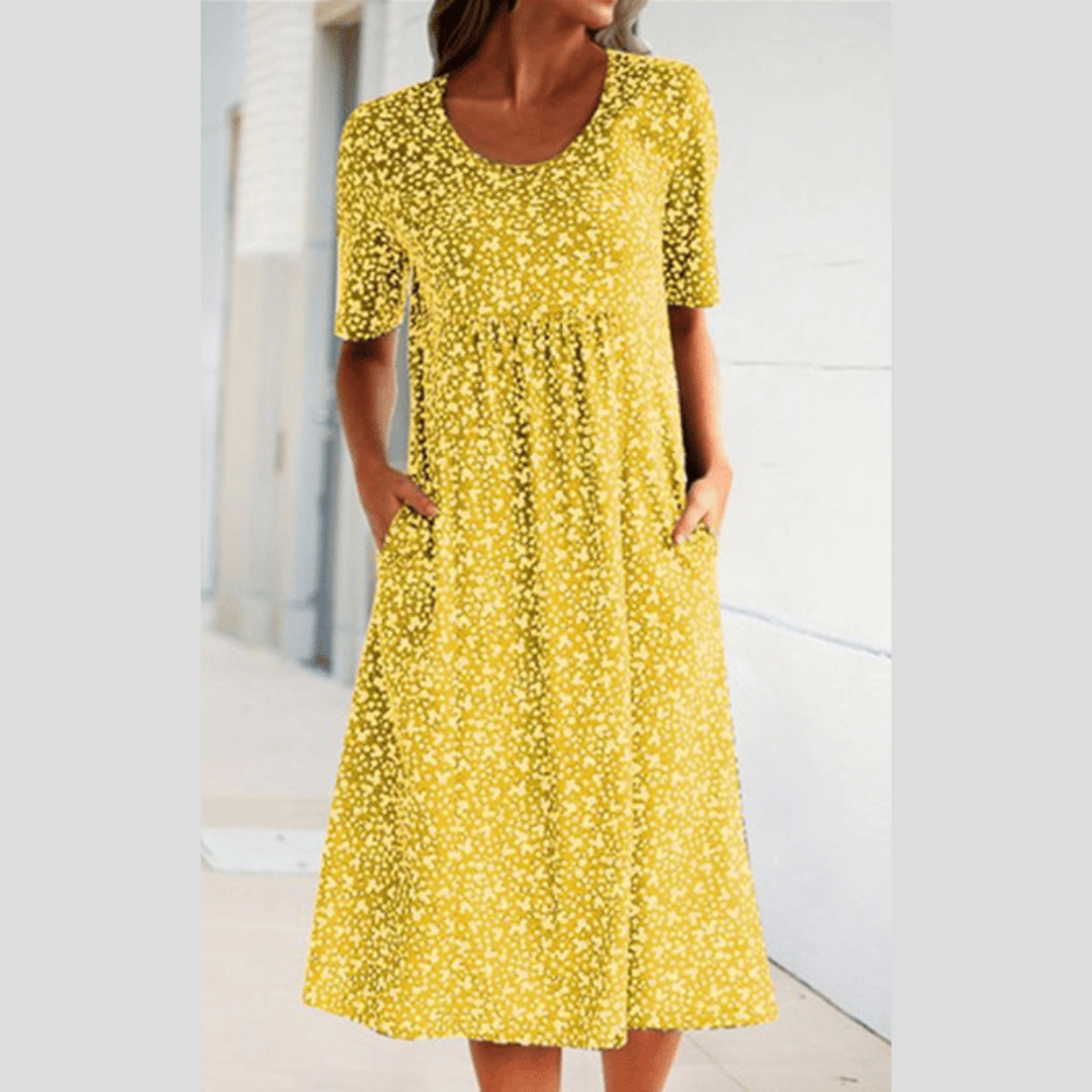 Lila-Blossom Midi Dress