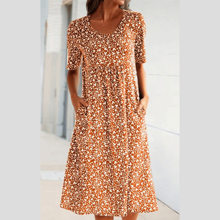Lila-Blossom Midi Dress