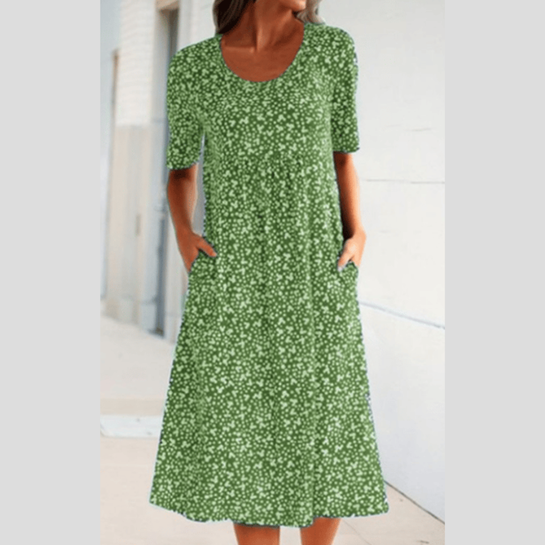 Lila-Blossom Midi Dress
