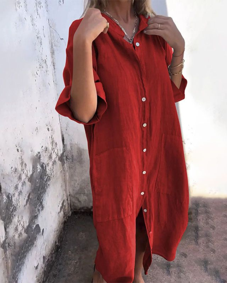 Melanie™ | Ibiza Style Casual Shirt Dress