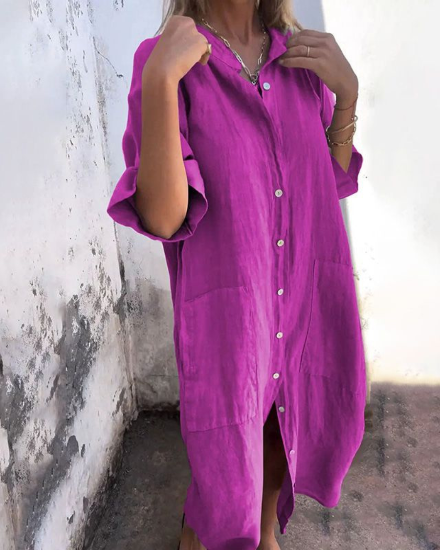 Melanie™ | Ibiza Style Casual Shirt Dress