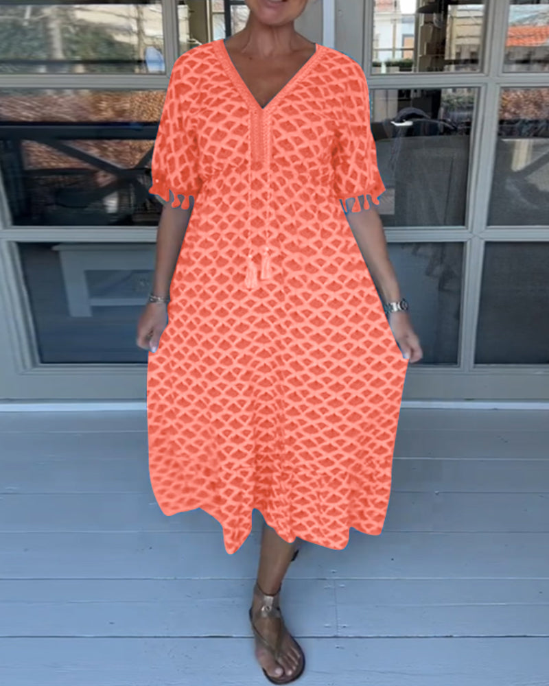 Carla | V-neck casual dress with print