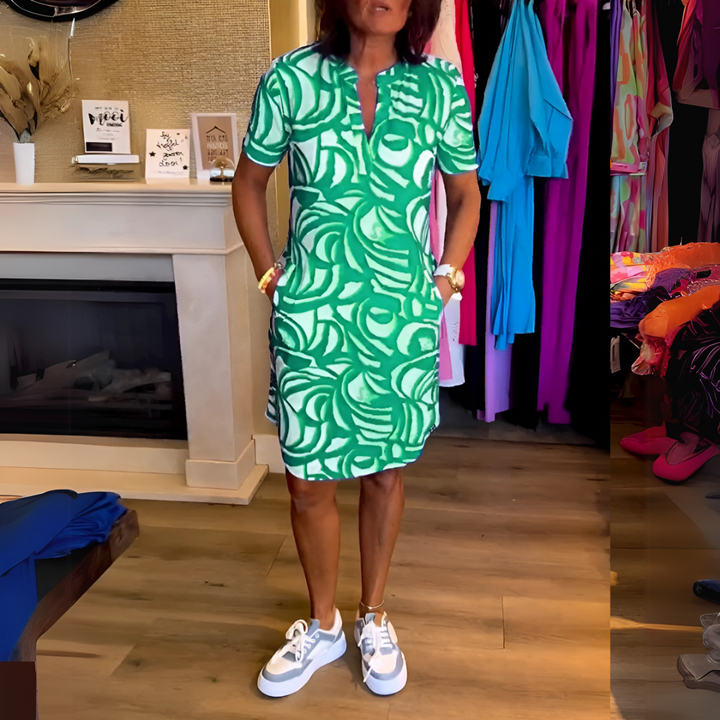 AMELIA™ | V-NECK PRINT DRESS (ALMOST SOLD OUT!)