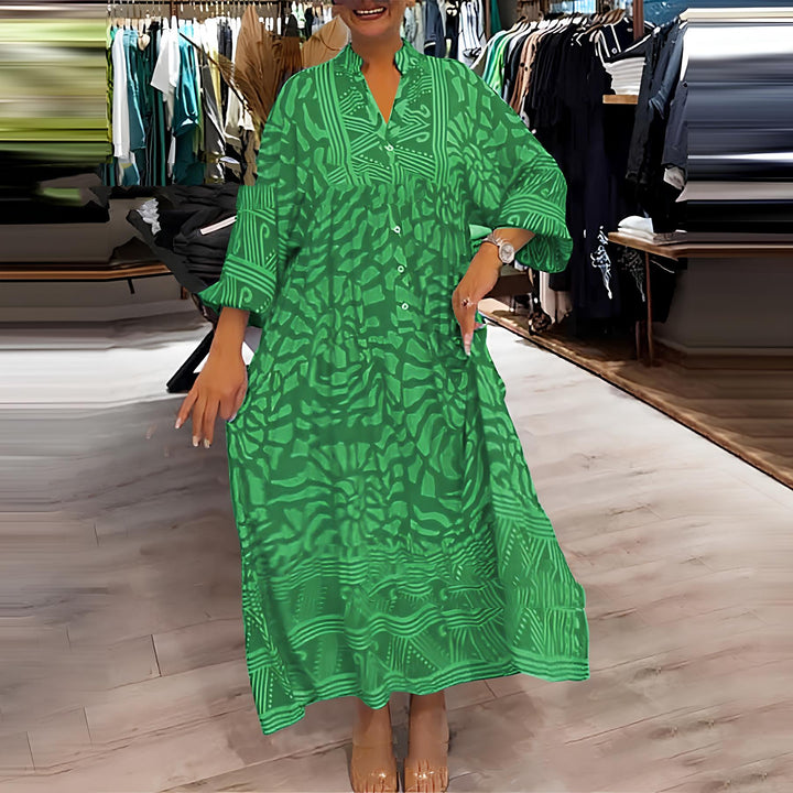 Zarela-Bold Print Maxi Dress