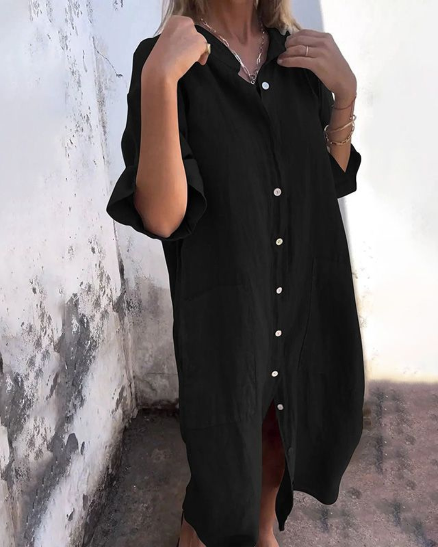 Melanie™ | Ibiza Style Casual Shirt Dress