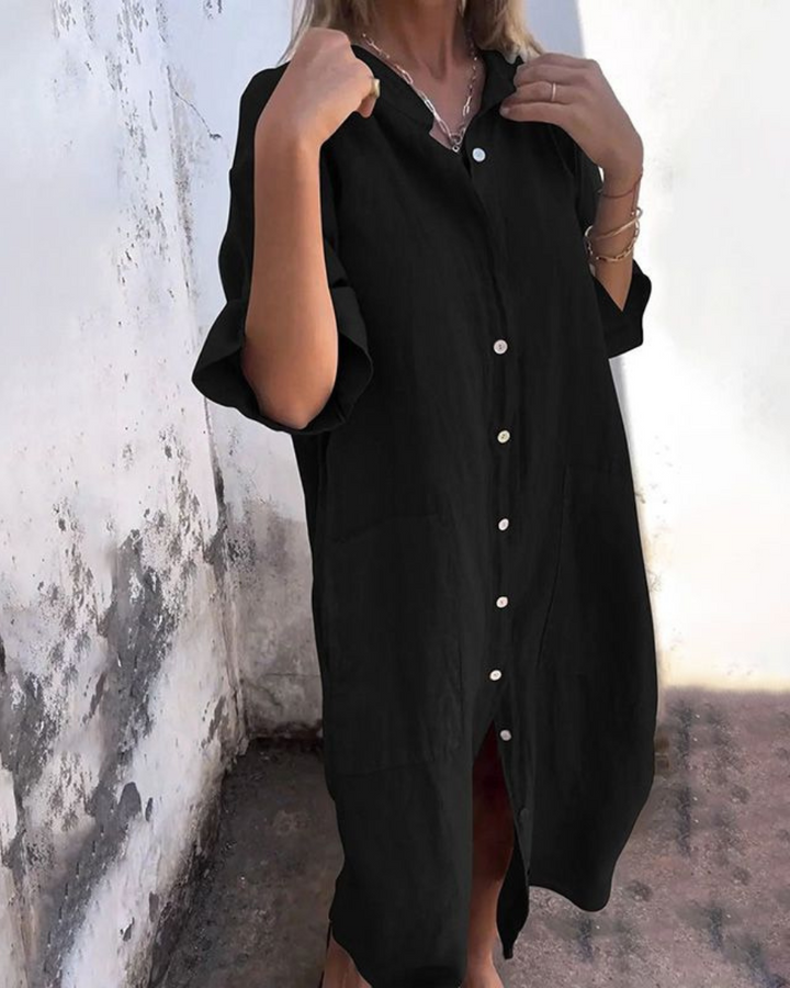 Melanie™ | Ibiza Style Casual Shirt Dress