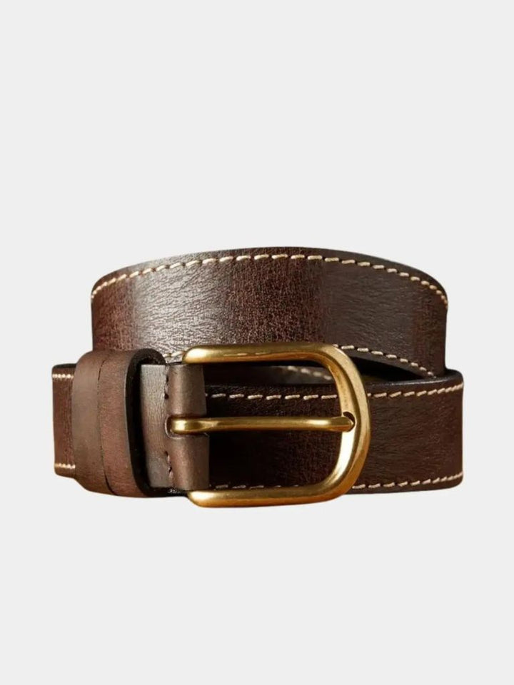Vintage Leather Thickened Belt - Cross & Crown