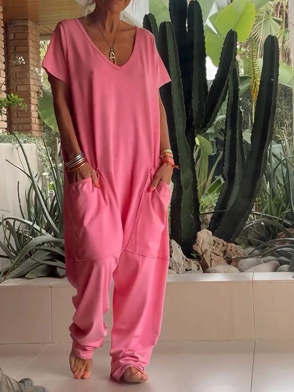 Zaria™ - Elegant V-Neck Jumpsuit: A Simple, Sophisticated, and Versatile Style