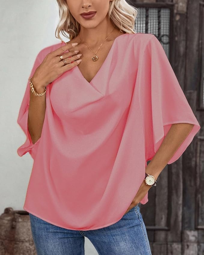 Valencia - Draped Elegance Blouse