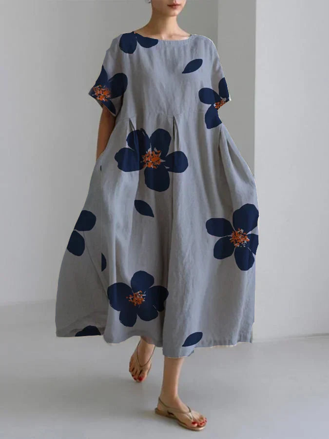 RAFFAELLA | Long floral dress with a relaxed cut and elegant details for chic days