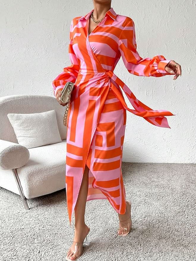 Miral | Elegant Wrap Dress with Pattern