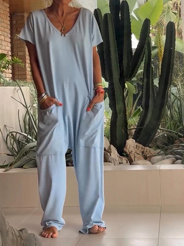 Zaria™ - Elegant V-Neck Jumpsuit: A Simple, Sophisticated, and Versatile Style