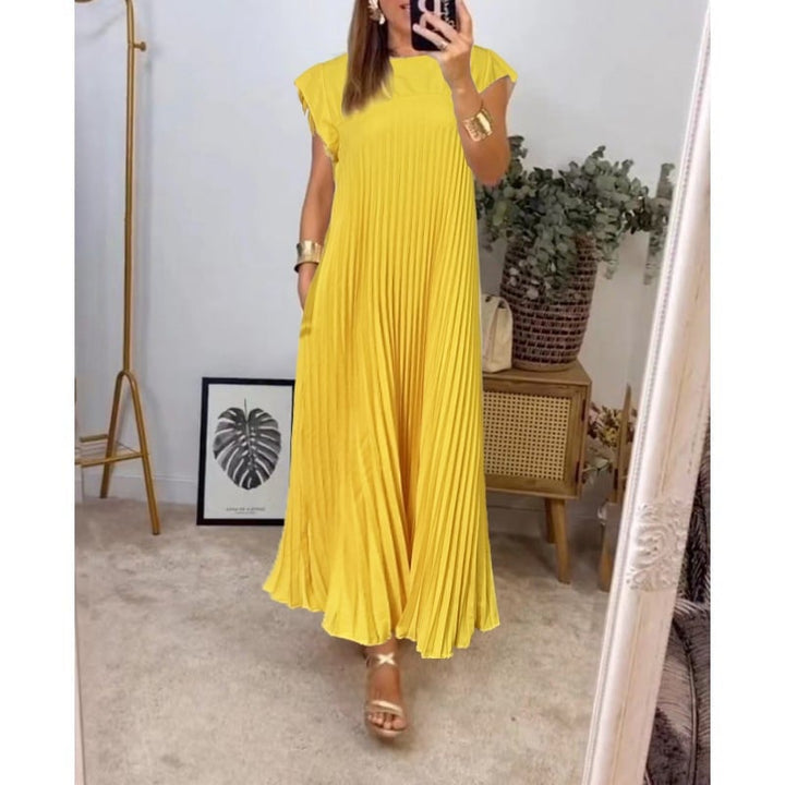 Mara™ - Pleated Dress for Women with Color Details