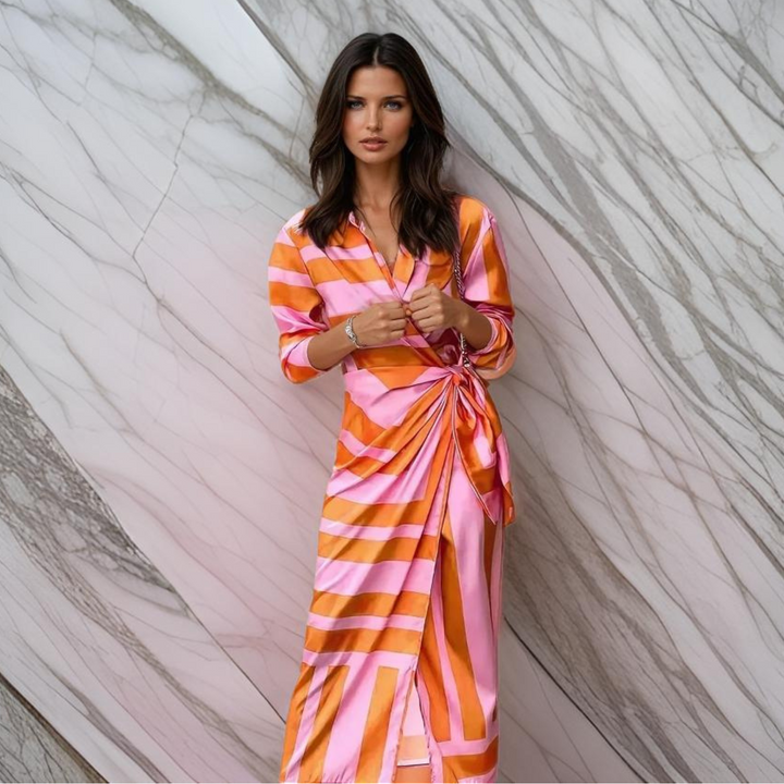 Miral | Elegant Wrap Dress with Pattern
