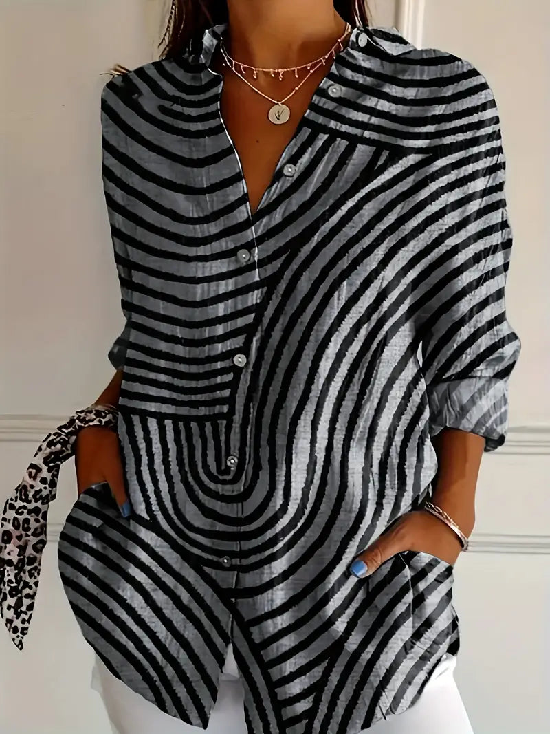 Wendy - Elegant Striped Blouse