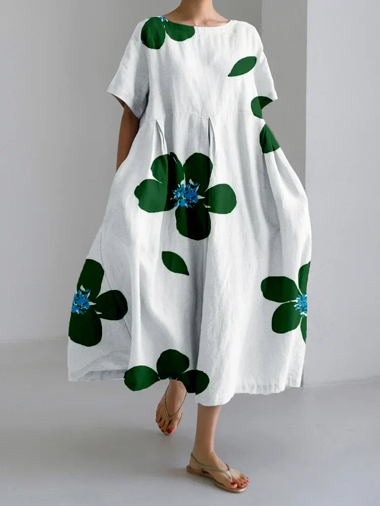 CATERINA | Long summer dress with vibrant flowers and soft comfort for sunny days