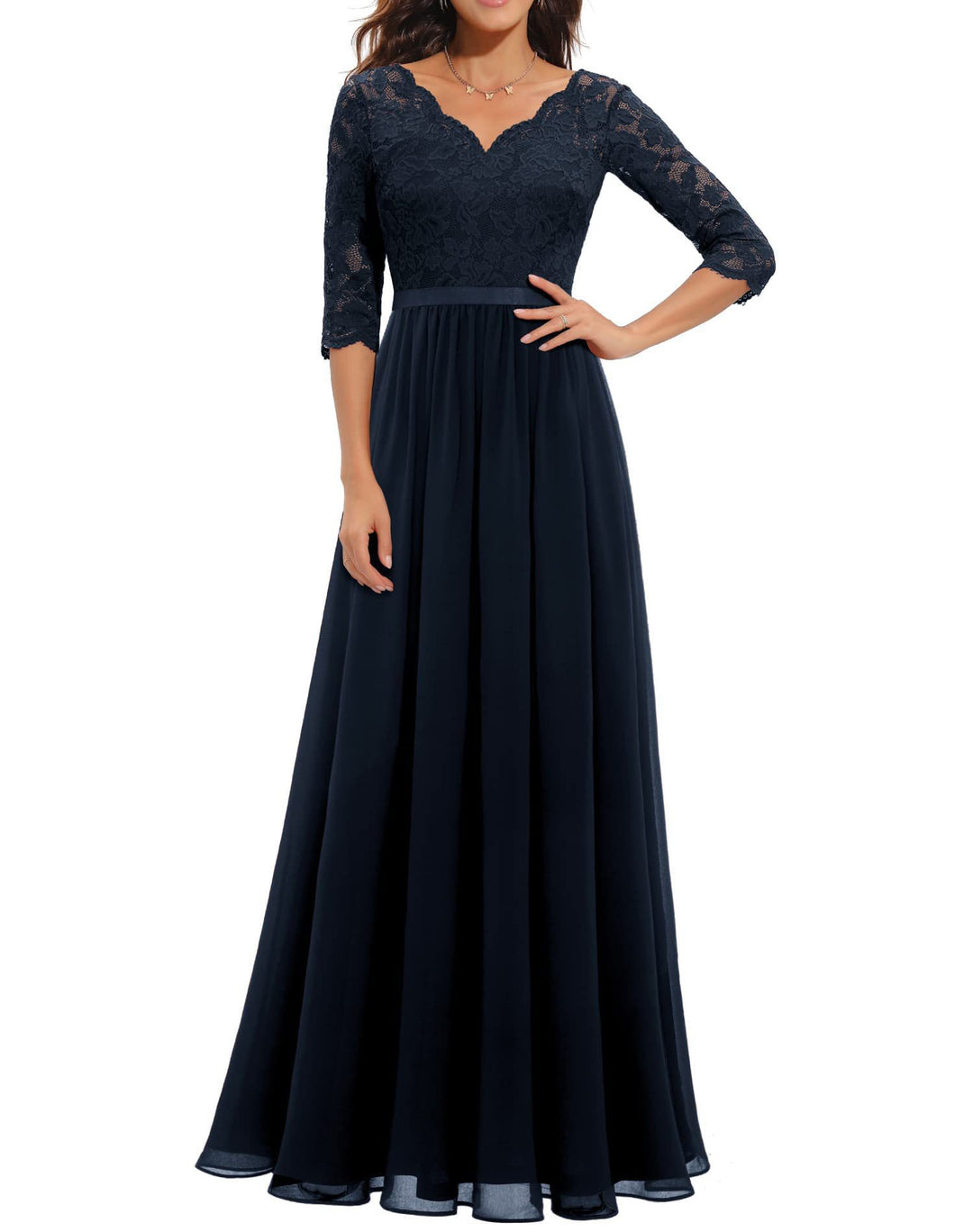 Rosa™ Lace Cascade Midi Gown