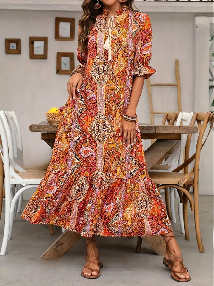 Lise™ - Elegant Boho Dress with Floral Pattern
