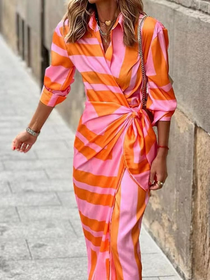 Miral | Elegant Wrap Dress with Pattern