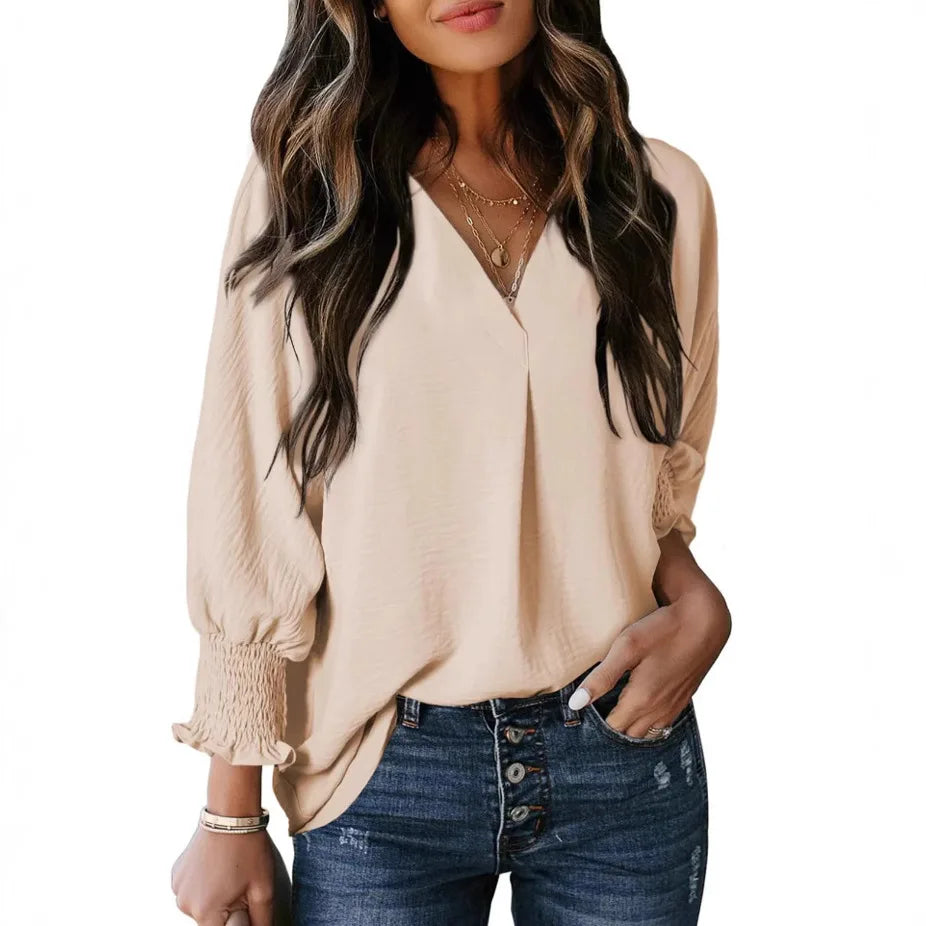 Graceful Comfort 3/4 Sleeve V-Neck Tee