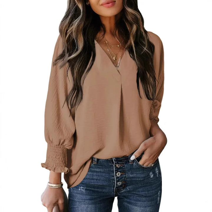 Graceful Comfort 3/4 Sleeve V-Neck Tee
