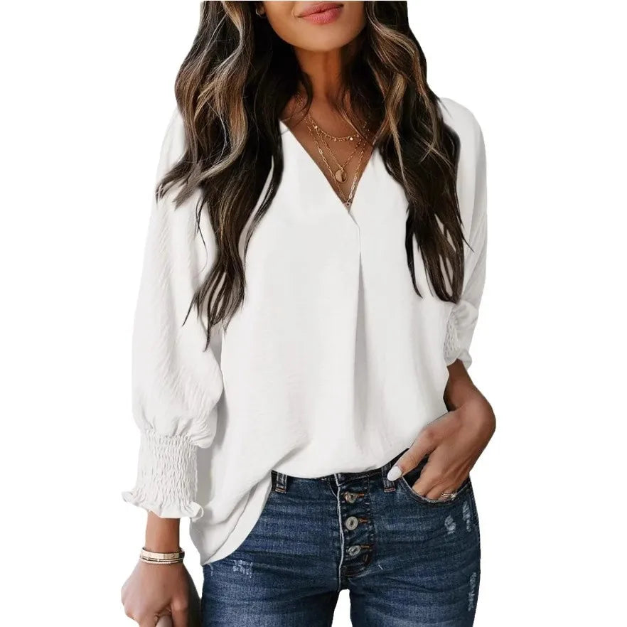 Graceful Comfort 3/4 Sleeve V-Neck Tee