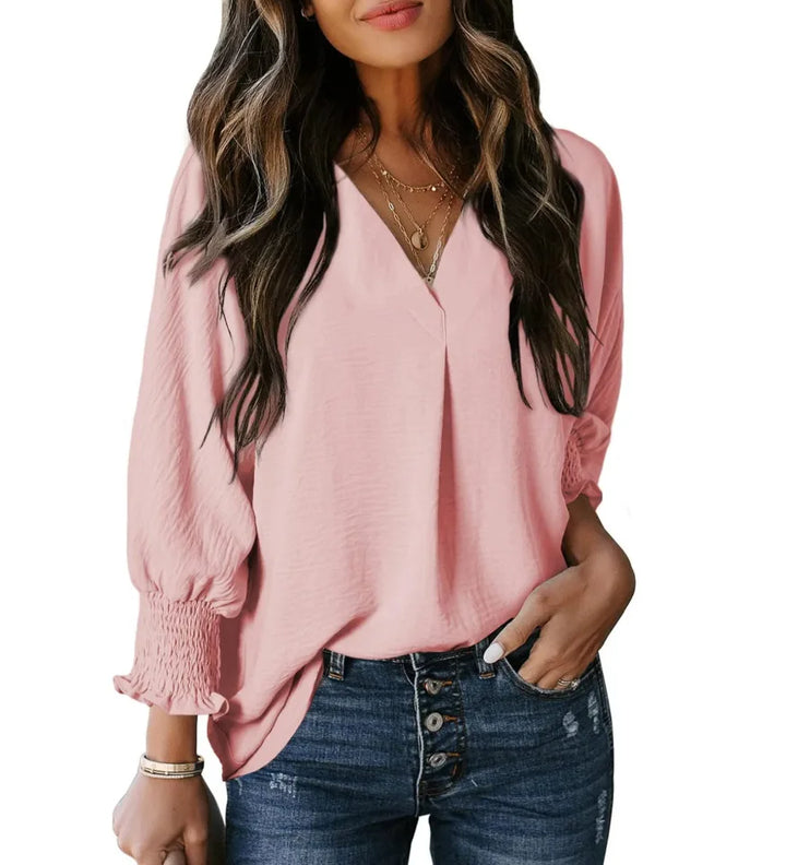 Graceful Comfort 3/4 Sleeve V-Neck Tee