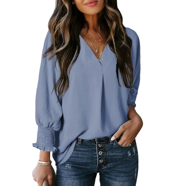 Graceful Comfort 3/4 Sleeve V-Neck Tee