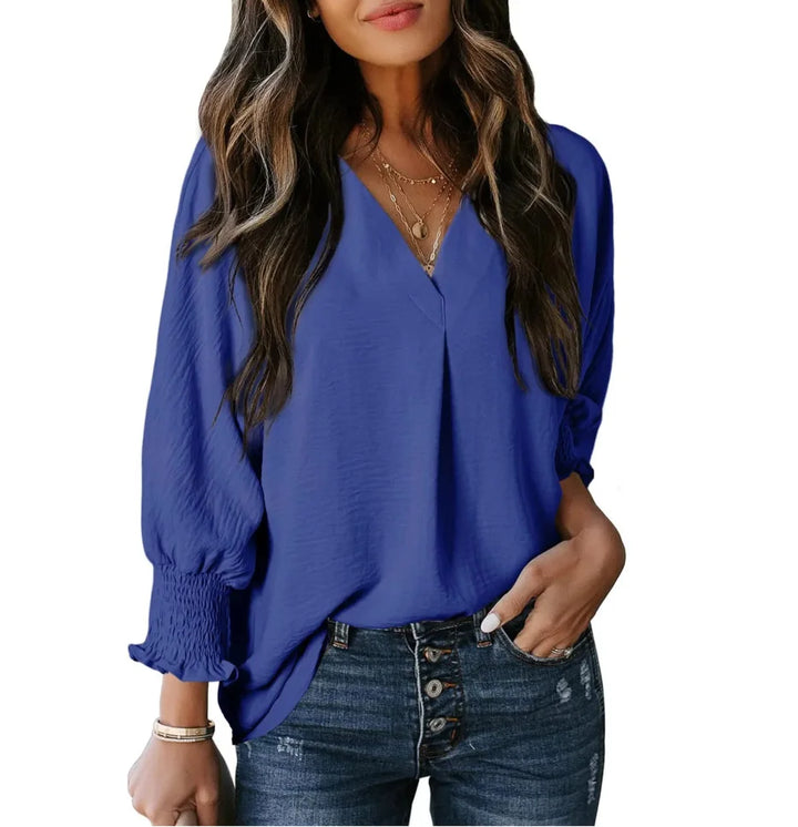 Graceful Comfort 3/4 Sleeve V-Neck Tee