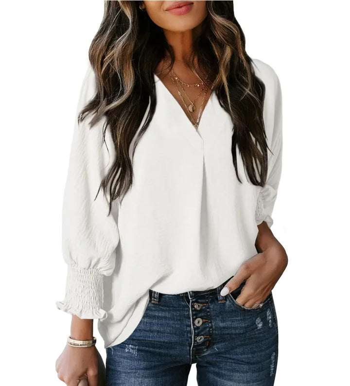 Graceful Comfort 3/4 Sleeve V-Neck Tee