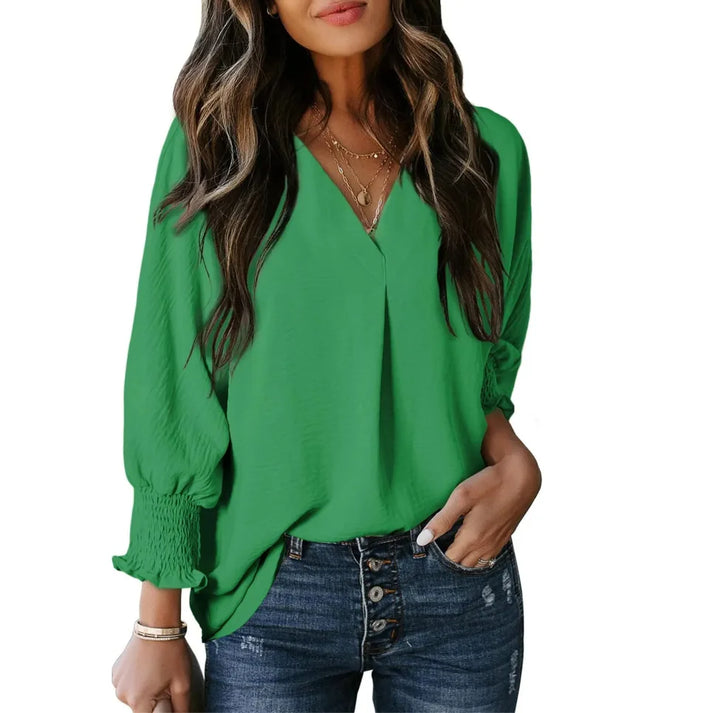 Graceful Comfort 3/4 Sleeve V-Neck Tee