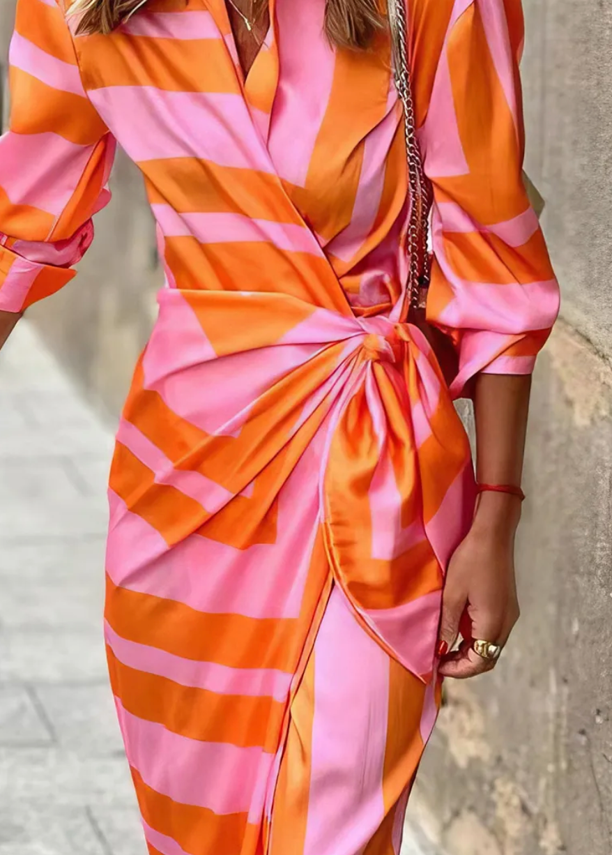 Miral | Elegant Wrap Dress with Pattern