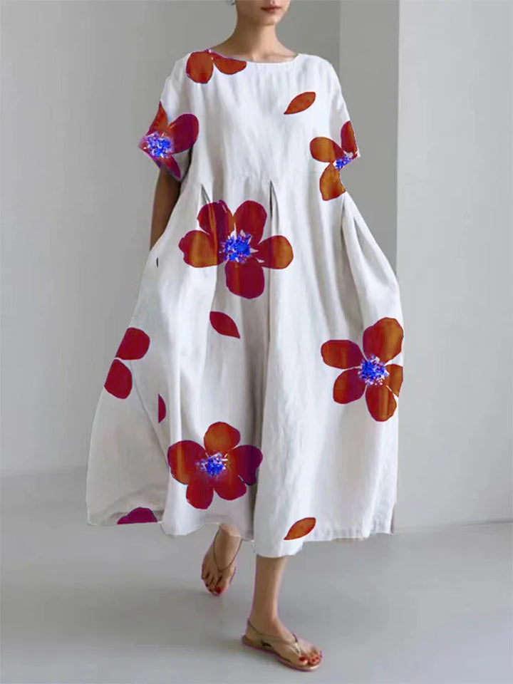 CATERINA | Long summer dress with vibrant flowers and soft comfort for sunny days