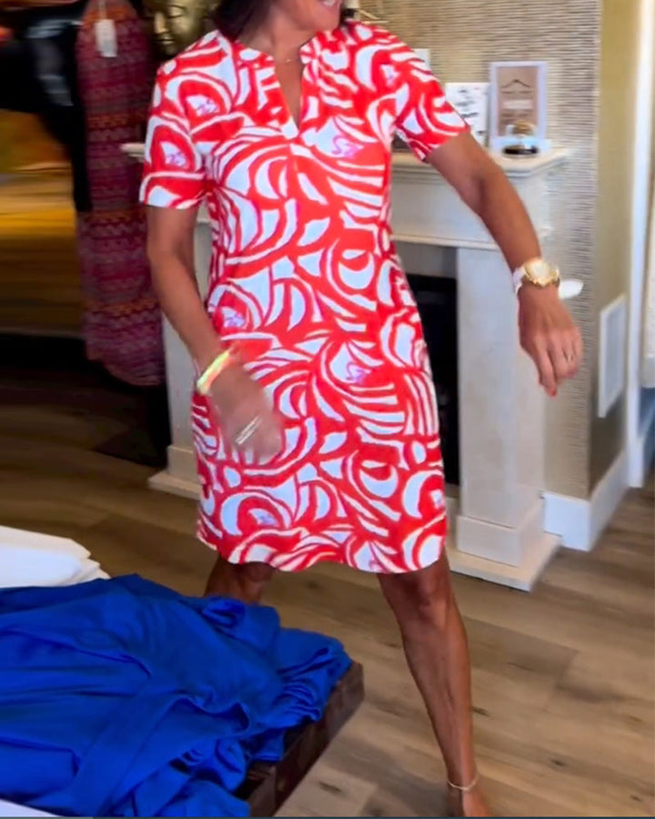 AMELIA™ | V-NECK PRINT DRESS (ALMOST SOLD OUT!)