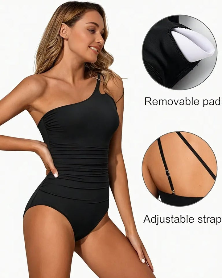 🔥One Shoulder Tummy Control Swimsuit for Women