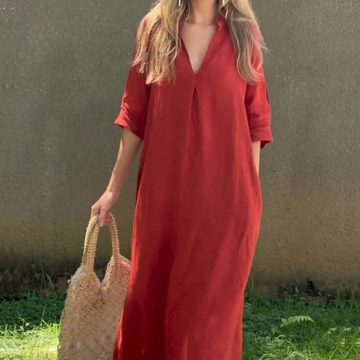 Marielle™ | Elegant Dress with V-Neck and Slit