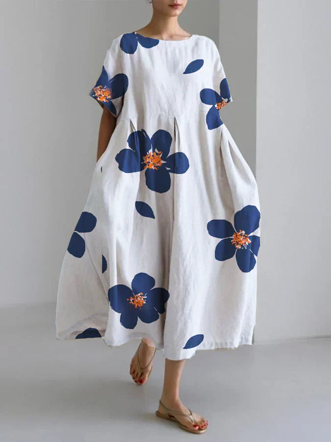 CATERINA | Long summer dress with vibrant flowers and soft comfort for sunny days