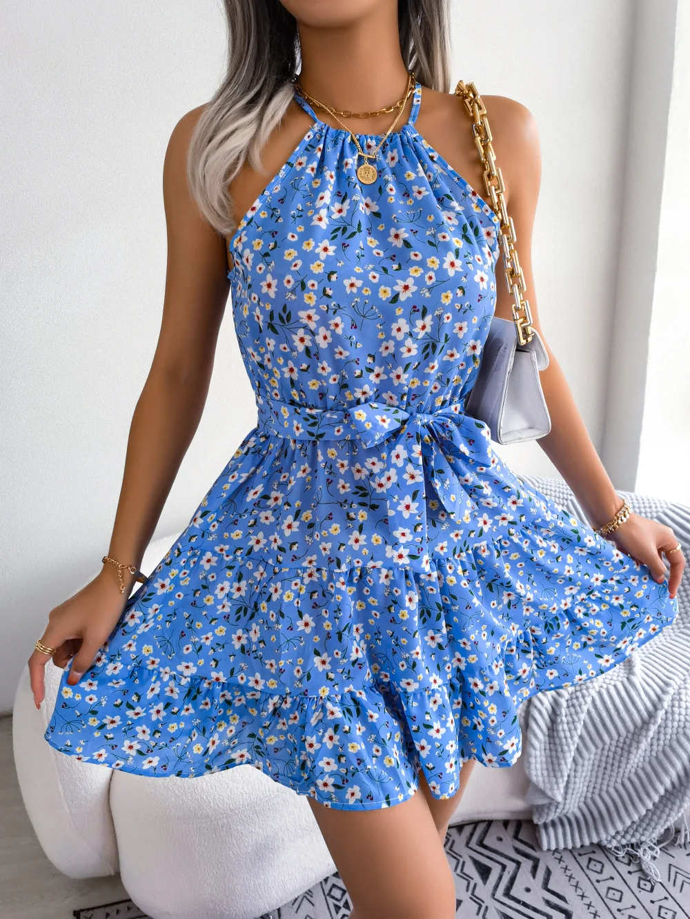 Robe fleurie à volants Bellavue