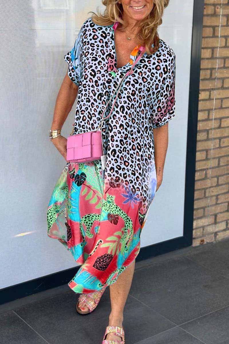ADRIENNE™ | CASUAL LEOPARD PRINT DRESS WITH SHORT SLEEVES (ALMOST SOLD OUT!)