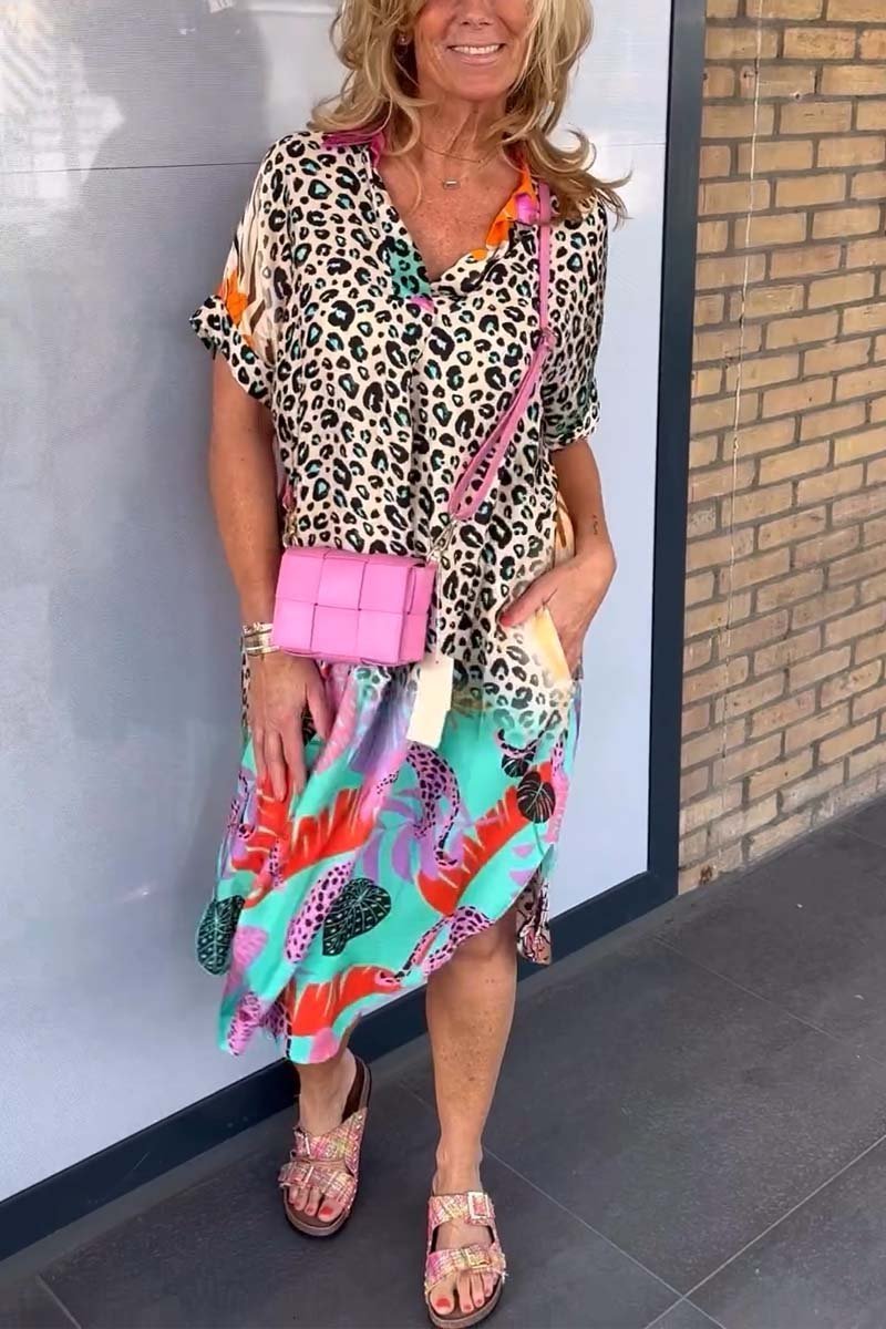 ADRIENNE™ | CASUAL LEOPARD PRINT DRESS WITH SHORT SLEEVES (ALMOST SOLD OUT!)