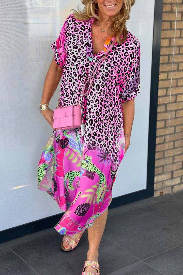 ADRIENNE™ | CASUAL LEOPARD PRINT DRESS WITH SHORT SLEEVES (ALMOST SOLD OUT!)