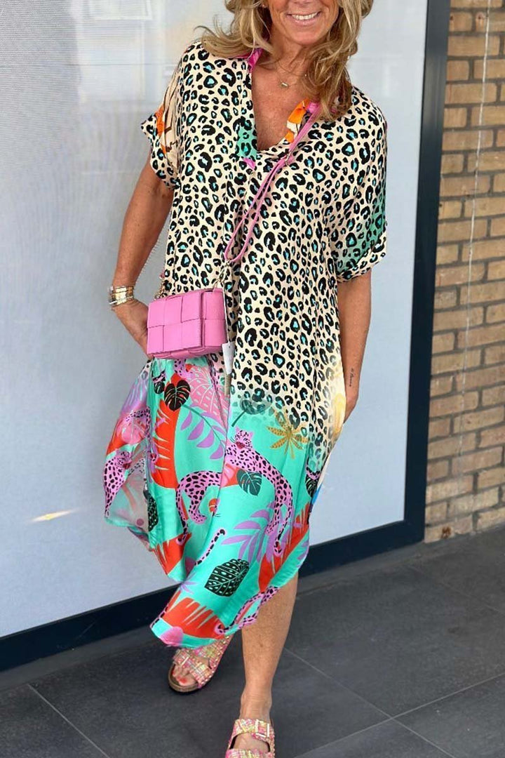 ADRIENNE™ | CASUAL LEOPARD PRINT DRESS WITH SHORT SLEEVES (ALMOST SOLD OUT!)