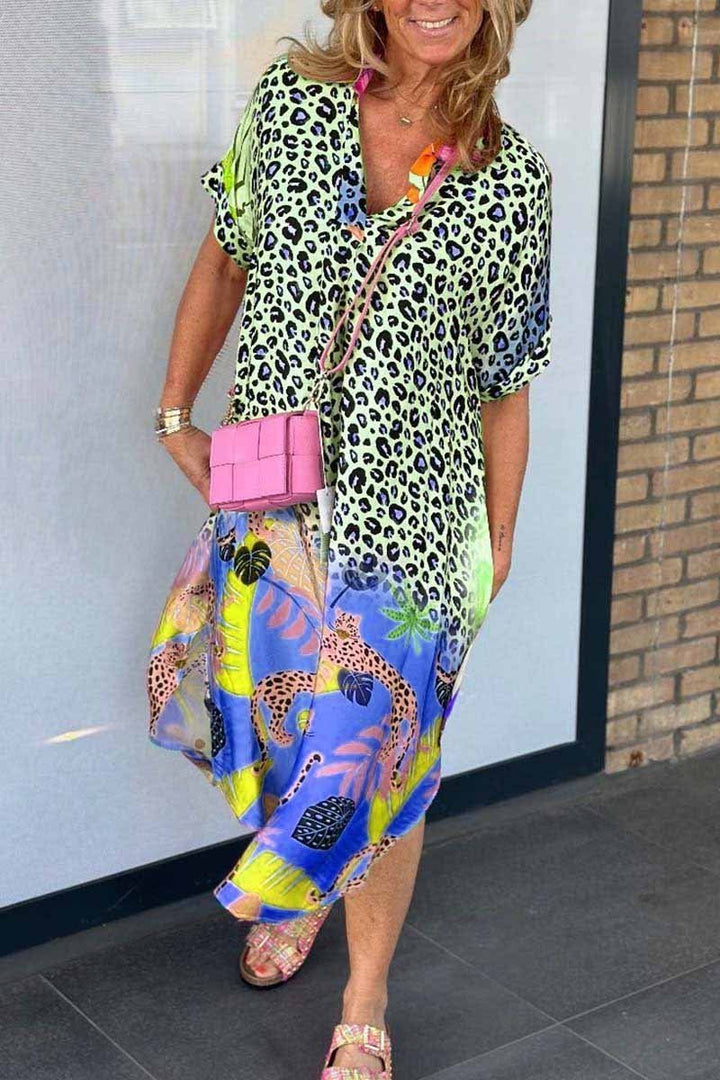 ADRIENNE™ | CASUAL LEOPARD PRINT DRESS WITH SHORT SLEEVES (ALMOST SOLD OUT!)