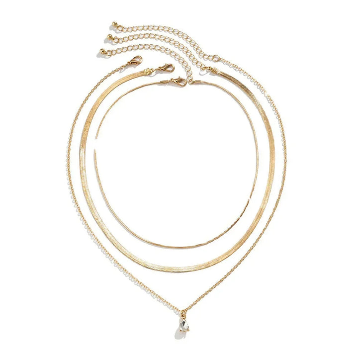 Raylee – Collier avec pendentif en zircone dorée superposée