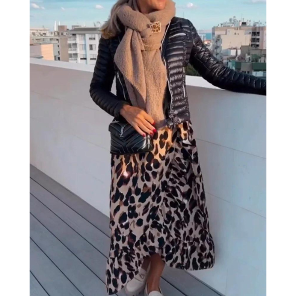 Marguerite™ - Leopard Print Dress with V-Neck