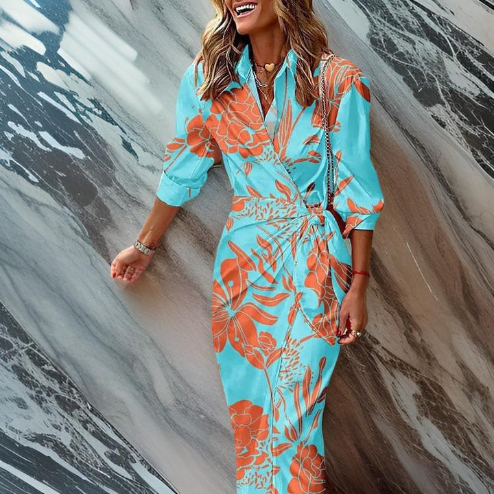 Miral | Elegant Wrap Dress with Pattern
