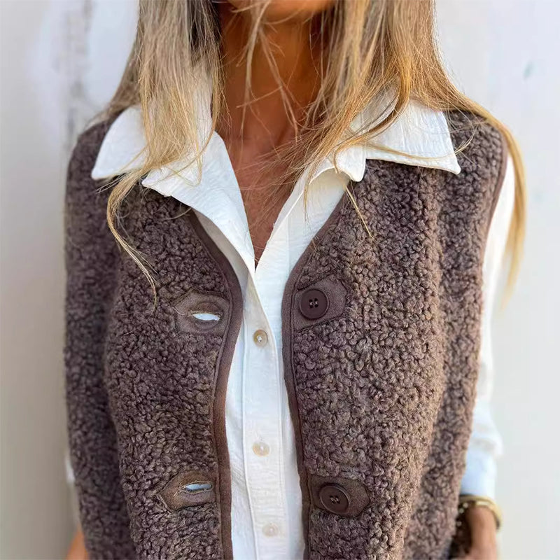 Ayla™ - Warm Short Vest with Buttons