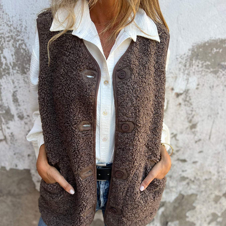 Ayla™ - Warm Short Vest with Buttons