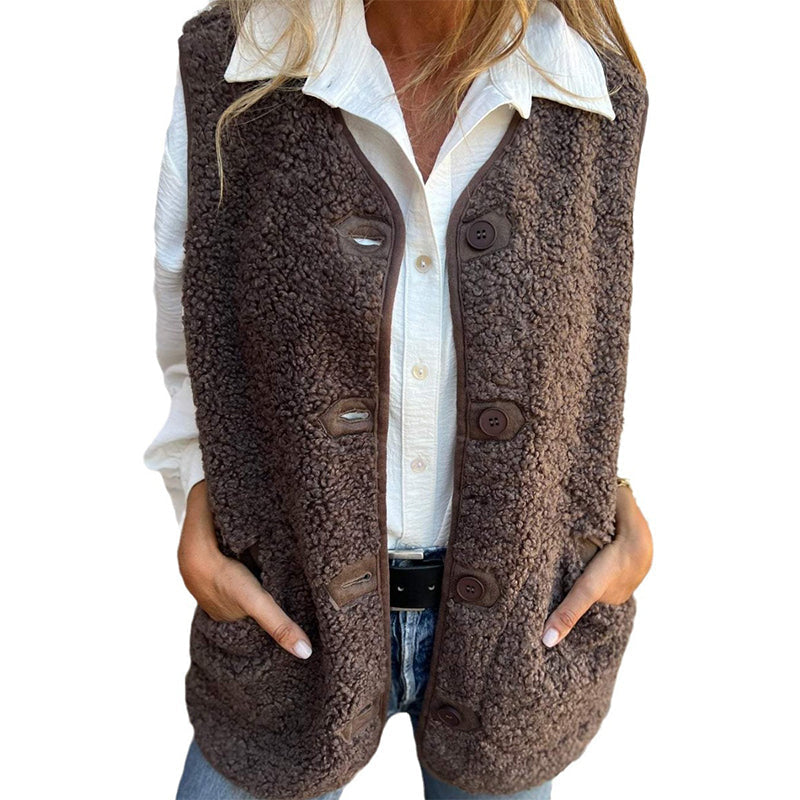 Ayla™ - Warm Short Vest with Buttons